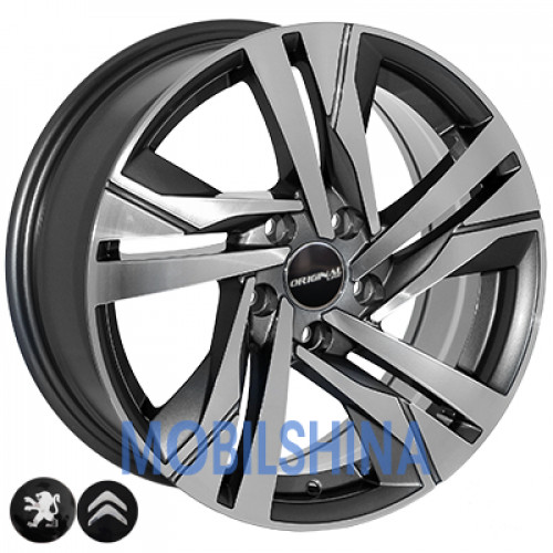 R16 7 5/108 65.1 ET45 Zorat wheels BK5543 Grey Polished (Темно-серый с полированной лицевой частью) (литой)