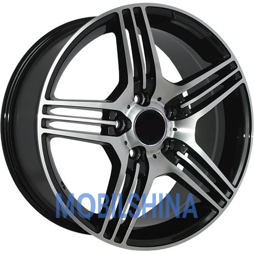 R19 8.5 5/112 66.6 ET35 Replica MR74 gloss black machined face (литой)