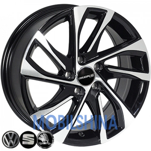 R15 6.5 5/98 58.1 ET38 Zorat wheels BK5760 Black polished (Черный с полированной лицевой частью) (стальной)