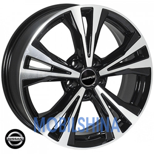 R18 7 5/114.3 66.1 ET35 Zorat wheels BK5594 Black polished (Черный с полированной лицевой частью) (литой)