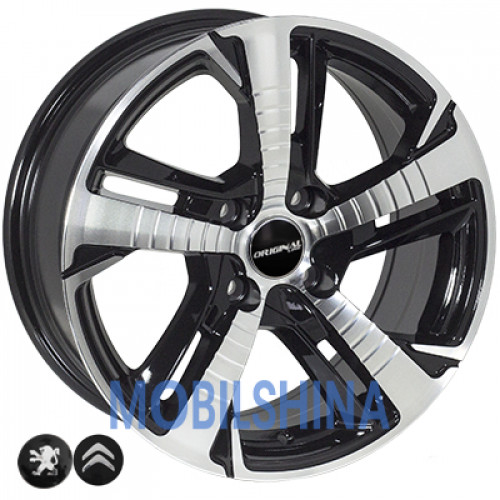 R16 7 4/108 65.1 ET25 Zorat wheels BK5514 Black polished (Черный с полированной лицевой частью) (литой)