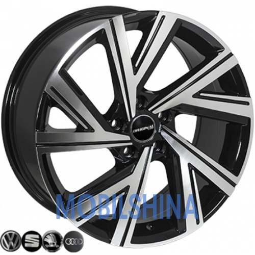 R19 8 5/112 57.1 ET45 Zorat wheels BK5805 Black polished (Черный с полированной лицевой частью) (литой)