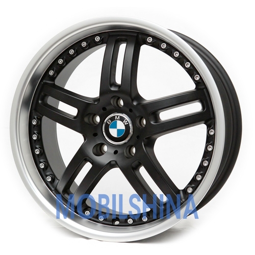 R18 8.5 5/120 74.1 ET35 Replica BMW (M05) Matt Black Polished (Матовый черный полированный обод)