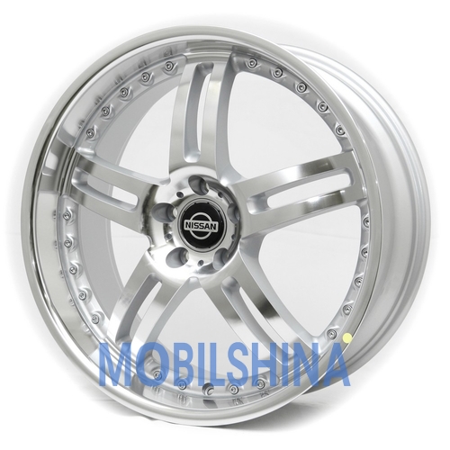 R20 8.5 5/114.3 73.1 ET35 Replica Nissan (M05) Silver Machine Lip Polished