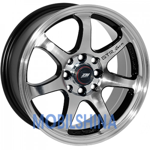 R14 6 4/98 67.1 ET25 Zorat wheels 356 Black polished (Черный с полированной лицевой частью) (литой)