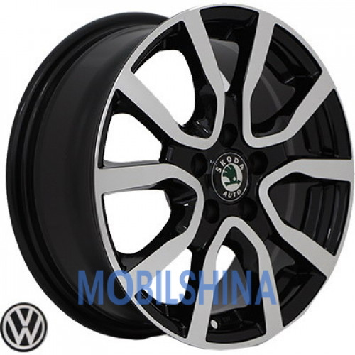 R15 6.5 5/100 57.1 ET40 Zorat wheels 7 365 Black polished (Черный с полированной лицевой частью) (литой)