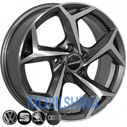 R16 6.5 5/100 57.1 ET35 Zorat wheels BK5340 Grey Polished (Темно-серый с полированной лицевой частью) (литой)