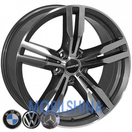 R19 9.5 5/112 66.6 ET30 Zorat wheels BK5327 Grey Polished (Темно-серый с полированной лицевой частью) (литой)