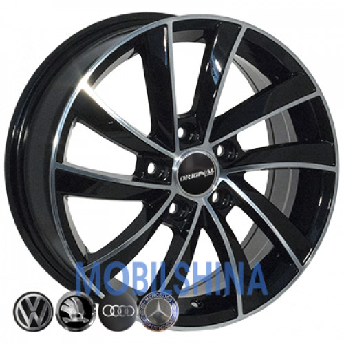 R16 6.5 5/112 57.1 ET46 Zorat wheels BK5290 Black polished (Черный с полированной лицевой частью) (литой)