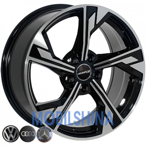 R18 8 5/112 66.6 ET35 Zorat wheels BK5419 Black polished (Черный с полированной лицевой частью) (литой)