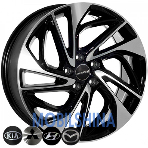 R18 7.5 5/114.3 67.1 ET51 Zorat wheels BK5518 Black polished (Черный с полированной лицевой частью) (литой)